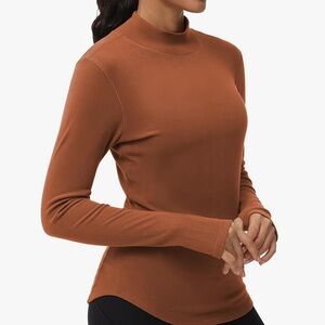 3 for 50! The Gym People Mock Neck Long Sleeve Tops in Pink, Black & Rust